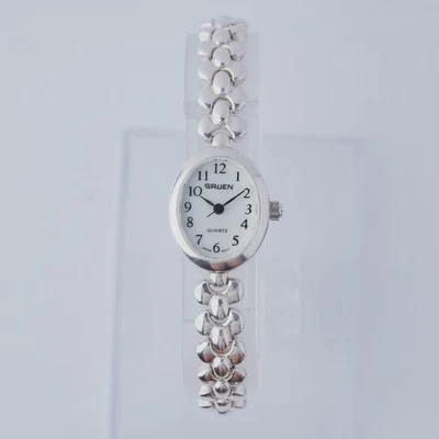 "Pulsera Gruen GR7114 esfera ovalada damas plata de ley 925 6,75""" Foto 1 de 4