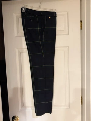 Pantalones a cuadros para mujer Lauren Ralph Lauren verde oscuro y azul marino talla pequeña Foto 1 de 4