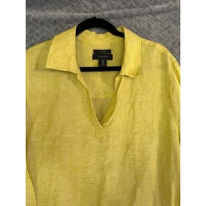 Tunica di lino Tahari taglia 1X - Key Lime Beachy Southbeach vacanza crociera casual - Foto 1 di 5