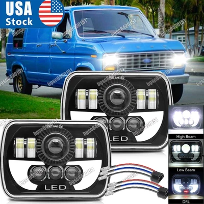 Faro LED 7X6" 5X7 pulgadas alto/bajo DRL para Ford E-100 E-150 E-250 E-350 Econoline Foto 1 de 4