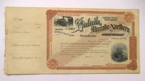 9 ANTIQUE 189_? DULUTH MISSABE NORTHERN DM&N RAILWAY RAILROAD STOCK CERTIFICATES - Picture 1 of 6