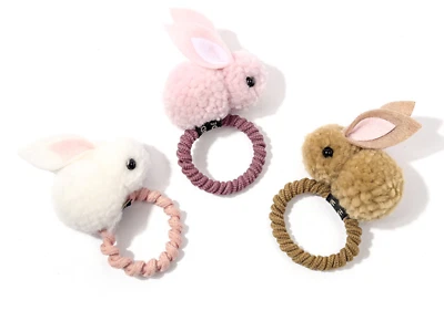 Easter Bunny style headband(3 pc)white,pink,Brown - Image 1 of 4