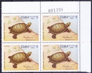 1983 MNH Plate no Blk, Kyuban Slider Turtle, Reptiles 