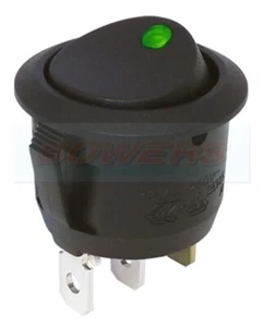 12v/24v Green LED Illuminated Mini Round Rocker Switch On/Off Car Van Dashboard - Picture 1 of 3