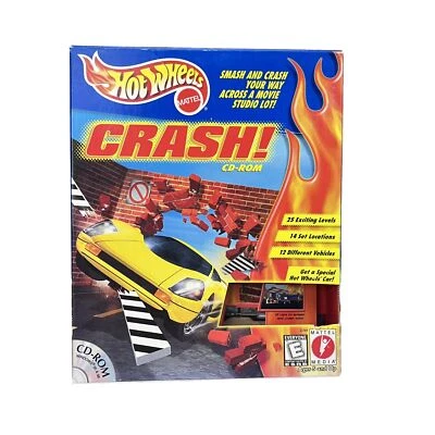 Hot Wheels CRASH CD-ROM Windows PC Game/Special Edition Car 1999 Mattel COMPLETE - Image 1 of 4