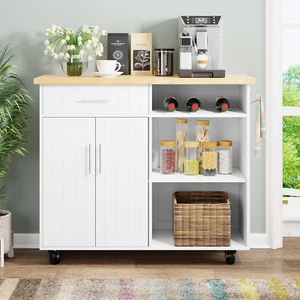 Kitchen Island Cart with Storage,Rolling Kitchen Island Side Table on Wheels wit - Picture 1 of 7