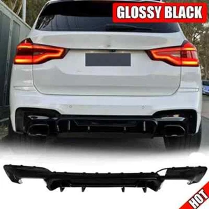 Fit for BMW X3 G01 M Sport 2018-2019 2020 Rear Bumper Diffuser Lip Gloss Black - Picture 1 of 15