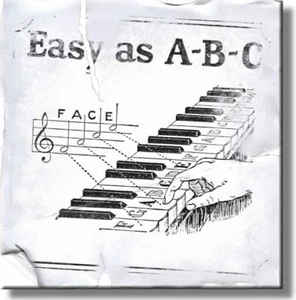 Cuadro de lecciones de música para piano sobre lienzo estirado, decoración de arte de pared, listo para colgar - Imagen 1 de 3