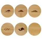 Bamboo Wood Saucer Round Flower Pot Tray Creative Cup Pad  Kitchen