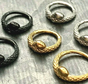 1pc Coiled Snake Hinged Segment Ring Surgical Steel Septum Hoop Helix Daith - Picture 1 of 8