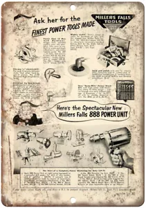 Millers Falls Tools Vintage Ad 12" x 9" Reproduction Metal Sign Z157 - Picture 1 of 1