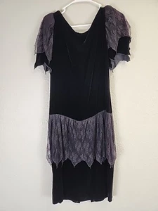 Vintage St. Simon schwarz Samt Spitze gotischer Stil Kleid Gr. 4 - Bild 1 von 5