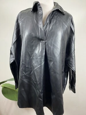 French Connection Women's Black Leather Jacket Size L - Image 1 of 4