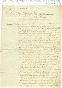 Dépt de Rhin & Moselle- Coblentz - I er Empire Inspecteur des Droits Réunis 1805 - Picture 1 of 1