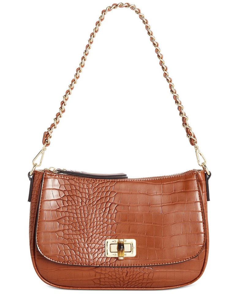 Inc International Concepts Womens Holliee Crossbody Bag Brown Flap One Size