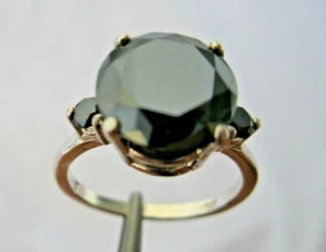 ANILLO DE DIAMANTES NEGROS REALES 3,30ctw *3 días* probador de diamantes gratis, certificado, talla 7 - Imagen 1 de 12