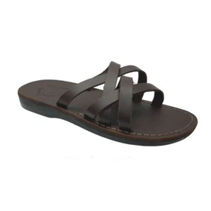 Gad - Leather Criss Cross Strap Sandal | Brown - Picture 1 of 4