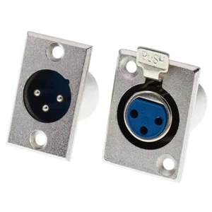 XLR Einbaubuchse / Einbaustecker, Stecker male / Buchse female, 3 Polig Kupplung - Bild 1 von 10