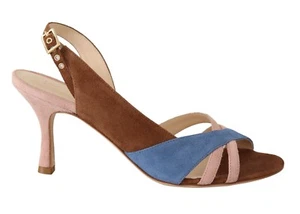 GIA Couture Sandalias Multicolor de Ante con Tira Trasera Tacones EU37/US6.5 - Imagen 1 de 8