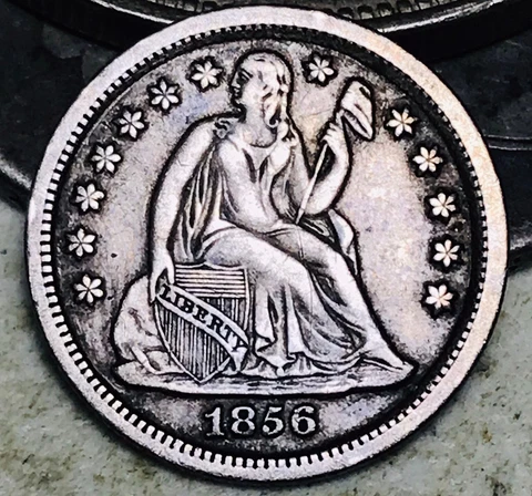 1856 Seated Liberty Dime 10c Ungraded Choice 90% Silver US Coin CC18417 Cover