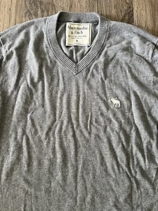 Abercrombie & Fitch Shirt Adult XL Gray Long Sleeve Pullover Sweater - Picture 1 of 7