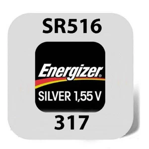 2 x Energizer 317 batería de reloj 1,55 V SR516SW SR62 280-58 12mAh batería - Imagen 1 de 1