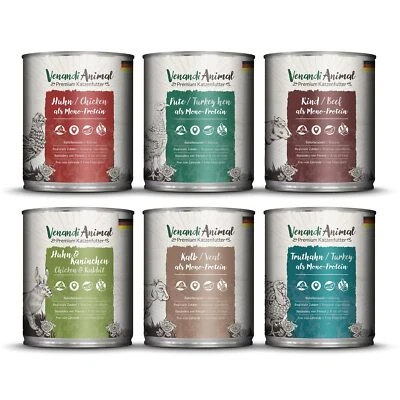 Venandi Animal Premium Nassfutter für Katzen Probierpaket III Huhn Pute Rind ... - Bild 1 von 4