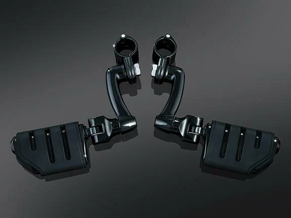 Kuryakyn - 7599 - Longhorn Offset Dually With Trident Pegs and 1-1/4in. Magnum Quick Clamps, Black