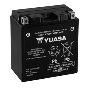BATTERIA HONDA XLV VARADERO 1000 2003 2011 YUASA YTX20CH-BS 12V 18AH PER MOTO - Imagen 1 de 5