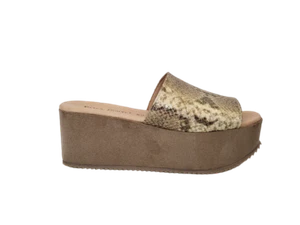 Zapatos Sandali Plataforma Mujer Elisa Conte Piel Pitón Oro Alta de Cuña - Bild 1 von 7