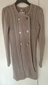 DEAR CASHMERE Strick Mantel lange Jacke beige mit Kaschmir Gr. L - Bild 1 von 10
