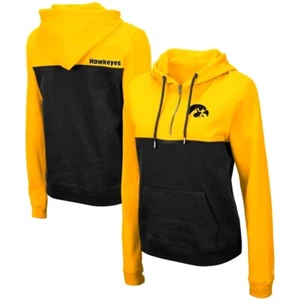 Women's Colosseum Gold/Black Iowa Hawkeyes Aidan Half-Zip Hoodie Size S Sealed - Picture 1 of 4