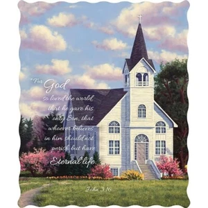 For God So Loved The World John 3:16 Quilted Throw Blanket 50"x60" - Picture 1 of 1