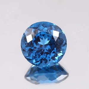 Piedra preciosa suelta de turmalina azul indicolita impecable natural corte redondo A+ 10x10 mm - Imagen 1 de 4
