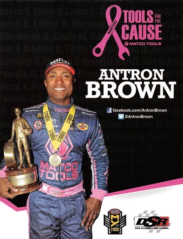2017 --  ANTRON BROWN "BREAST CANCER AWARENESS" TOP FUEL DRAGSTER NHRA POSTCARD Cover
