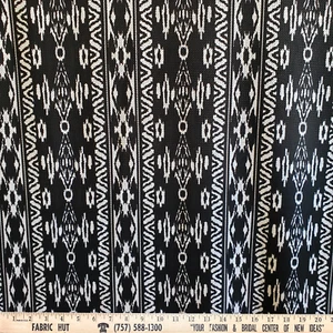 Liverpool Knit Native Print Black/White 58" Fabric by the Yard - Picture 1 of 1
