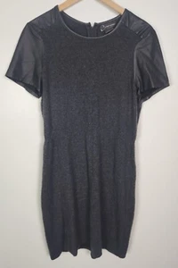 C by Bloomingdales Cashmere Women's Sz. XL Cashmere/Faux Leather Dress - Picture 1 of 6