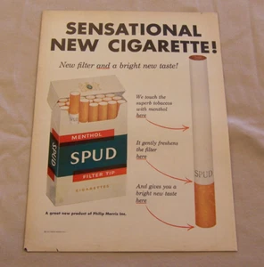 Vintage 1957 Zeitschriftenanzeige für Spud Zigaretten von Philip Morris Inc. - Bild 1 von 3