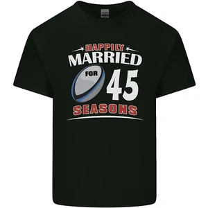 45 Year Wedding Anniversary 45th Rugby Mens Cotton T-Shirt Tee Top - Bild 1 von 110