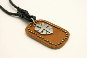 Men's Metal Rings Crown Dog TAG Leather Cross Mens Necklaces (US Seller) - Picture 1 of 1