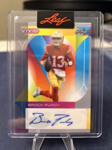 2023 Leaf Vivid Brock Purdy PRE-PRODUCTION PROOF AUTO 49ers #D 1/1 - T04