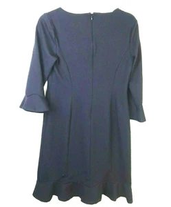 Vestido Talbots Negro Línea Princesa Para Mujer Talla 4 Campana Mangas 3/4 Volantes Dobladillo - Imagen 1 de 12