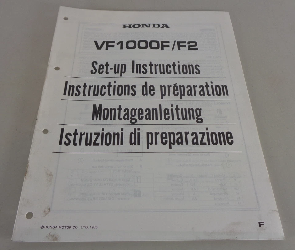 Manual De Montaje Honda VF 1000F/F2 Año 1985 - Imagen 1 de 1