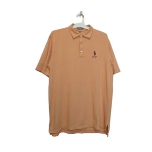 Peter Millar - Summer Comfort Men's Highland Orange Golf Polo Shirt Size Large - Picture 1 of 6