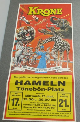 Circus Krone Plakat, "The Greatest Circus Of Europe", Hameln - Bild 1 von 2
