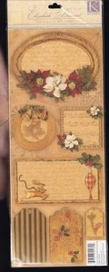 Traditionelle Weihnachten Elegant K & Company Geprägte Journal Tags Aufkleber ELEGANT - Bild 1 von 2
