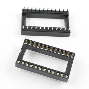 5Pcs 2.54mm Pitch 24 Pin DIP Solder Type IC Sockets Adaptor Wide - Picture 1 of 5