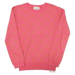 GUCCI GGPattern glitter yarn long sleeve sweater for kids size 8 pink Kids USED - Picture 1 of 11