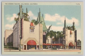 Chinese Theatre Hollywood California Linen Postcard Tichnor Art Co 62694 - Picture 1 of 3