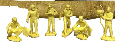 "Figuras de aviación militar Marx vintage (6) 5 posturas diferentes color blanco roto 2""" Foto 1 de 4